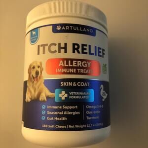 Artullano Itch Relief Allergy Immune Treats - Duck Flavor - 180 ct - 11/2025